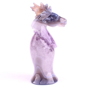 Tête <span class=keywords><strong>de</strong></span> <span class=keywords><strong>cerf</strong></span> en Agate sculptée à la main - Product Image 6