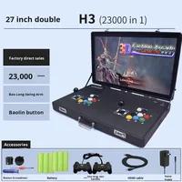 Console de jeu d'arcade portable en métal de 27 pouces avec joystick anglais, connectivité sans fil et fonctionnalités multifonctionnelles