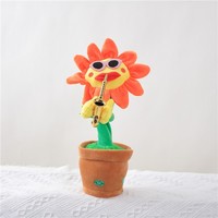 Peluche tournesol dansant Mxl avec saxophone, amusante, chantante, enregistrante et répétitive, cadeau fantaisie pour enfants