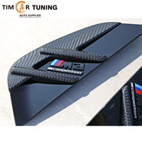 Emblema de Guardabarros Tim Car Tuning M3 M4 G80 G82 para BMW Serie 3 G20 G28 Lci 2020+, Emblema de Guardabarros M3 Negro y Logotipo de Carbono