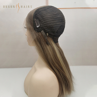 Perruque Juive Balayage Personnalisé, Dessus en Dentelle, Cheveux Humains Européens Vierge, pour Alopécie, avec Silicone