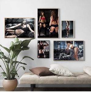 <span class=keywords><strong>Affiche</strong></span> d'art inspirante de musculation moderne, impression sur toile de femmes sexy inspirantes pour la décoration murale de studio de fitness - Product Image 1