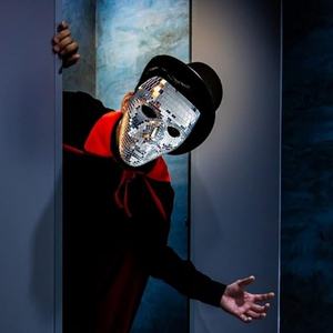 Maschera di Halloween per Cosplay, Lussuosa Maschera a Specchio in Vetro con Stampa Classica in Rilievo, Realistica Maschera Integrale per Mascherata e Discoteca con Glitter - Product Image 3