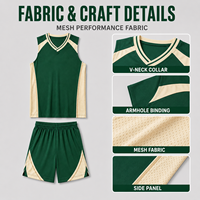 Uniforme de basket-ball personnalisé pour les jeunes, ensemble de maillot sans manches en mesh à col en V et short pour les tournois de basket-ball pour adolescents