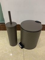 Poubelle cosmétique à pédale avec couvercle en bambou, 3 litres, poubelle de salle de bain avec mécanisme de fermeture douce et facile, antirouille