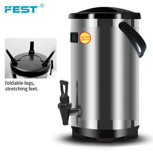 泡泡茶容器加水器冷热泡沫奶茶饮料桶8L 10L不锈钢保温桶 - Product Image 2