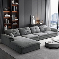 Ensemble de canapés modulaires carrés modernes de luxe, fauteuil, coussins doux, siège profond, canapé d'angle extra large pour salon de villa