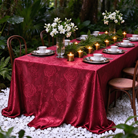 Nappe de table en satin jacquard de luxe, en polyester, infroissable, lavable, réutilisable, résistante à la chaleur, pour mariage, banquet, fête