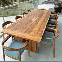 Ensemble de table à manger pour cuisine et salle à manger de villa scandinave, 6 places, rectangulaire, couleur noyer, bois