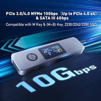 Boîtier SSD VCOM avec cryptage par empreinte digitale et écran, coque en aluminium, USB C vers M.2 NVME SATA 10 Gbps, boîtier pour disque SSD