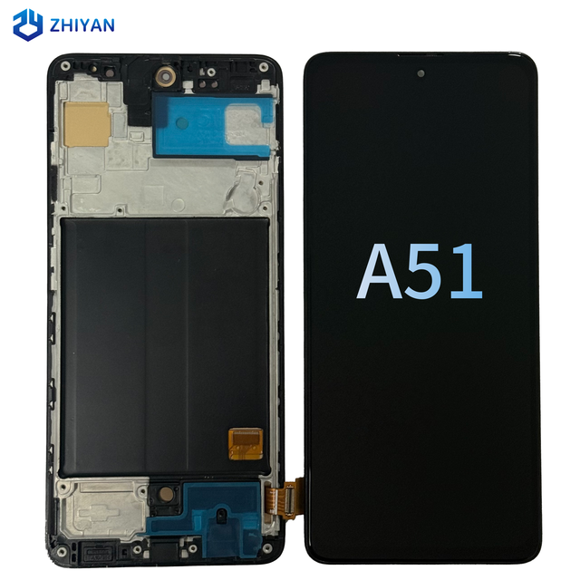 Touch Display Smartphone Assembly Cell Phone Screen for Samsung A51 Screen Replacement Display OLED Digitizer with a Frame