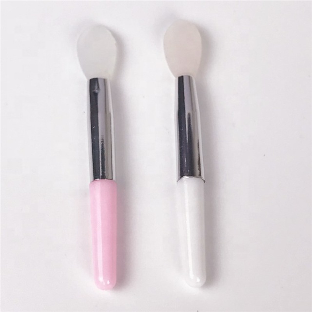 Best price pink spoon plastic lip scrub brush applicator spatula cosmetic