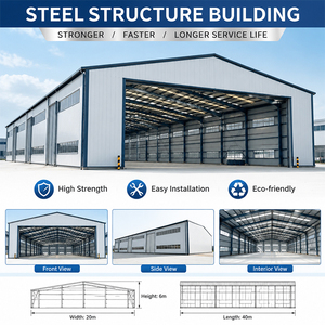 Taller Moderno Prefabricado con Estructura de Acero, Acero Ligero Tipo H, Protección Contra Incendios, Revestimiento Opcional, <span class=keywords><strong>Requisitos</strong></span> de Cimentación Compacta, en Venta - Product Image 2