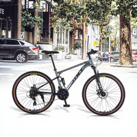 Vélo de montagne à suspension intégrale de 26 pouces pour adultes Cadre en acier 24 vitesses Double frein à disque en alliage d'aluminium Pédale ordinaire-Usine