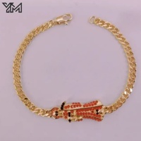 Pulsera Punk de Cadena Cubana Chapada en Oro de 14K con Santa Muerte, Aleación y Diamantes de Imitación, Cadena de Moda Religiosa, Pulsera de Cadena con Diseño de Grim Reaper