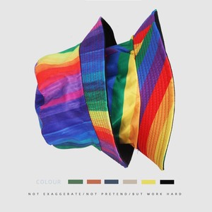 Sombrero de pescador reversible con estampado tie-dye arcoíris, unisex, de algodón, para verano, playa, festivales, pesca, uso casual al aire libre. - Product Image 3