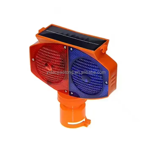 Luce di Segnalazione Solare Impermeabile, Lampada LED Lampeggiante ad Alta Luminosità, in Plastica con Grado di Protezione IP66, Rossa e Blu per Costruzioni Stradali e <span class=keywords><strong>Traffico</strong></span> - Product Image 4