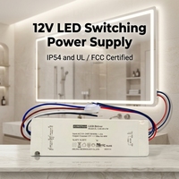 Alimentation LED 12V 48W, transformateur à tension constante pour miroir de salle de bain et bandes lumineuses LED, certifié UL FCC