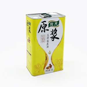 Boîte en fer blanc de 5 L de qualité alimentaire pour l'huile d'olive et l'huile de camélia, avec impression offset et logo personnalisé - Product Image 1