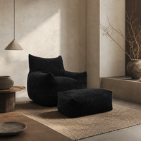 Grands fauteuils poufs avec ottoman, grand fauteuil pouf pour adultes, canapé en mousse à mémoire de forme, fauteuil sans structure, canapé pour la maison, pour le salon