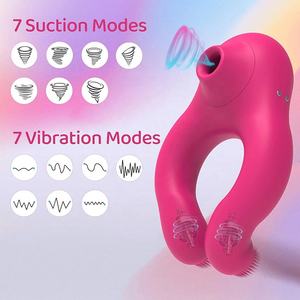 10 frequenza succhiare vibratore negozio di sesso pene anello Clit ventosa anello per adulti prodotti per lo scroto massaggiatore giocattoli sessuali per coppia - Product Image 2