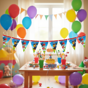 Guirnalda de Patrulla Canina de 2.3M, Triángulos de Plástico Desechables, Decoraciones para Fiestas de Cumpleaños, Diseño de Dibujos Animados, Impresión Digital - Product Image 5