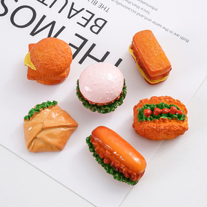 Mini <span class=keywords><strong>Hamburguesa</strong></span> de Resina, Modelo de Comida Falsa de Dibujos Animados, Accesorios para Casa de Muñecas, Adorno de Simulación, Decoración Artesanal - Product Image 5