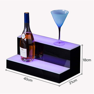 2 Bước Acrylic LED Thắp Sáng Rượu Chai Hiển Thị Giá Lucite Led Rượu Chai Đồ Uống Kệ Cho Bar - Product Image 6