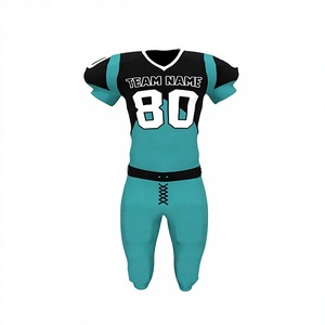 Conjunto de Pantalones y Camiseta de Fútbol Americano para Hombre, Cuello en V, Manga Corta, Absorbe la Humedad, Uniforme Ajustado, Nombre del Equipo 80, Impresión Sublimada - Product Image 1