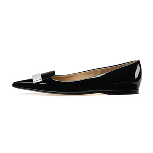 Patent Leather <b>Point</b> <b>Toe</b> Big Buckle Comfortable Women's <b>Flat</b> Shoe Sexy Style Ladies <b>Flat</b> Shoe Ready to Ship - Product Image 2