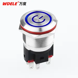 22mm tùy chỉnh tin tưởng 13A lớn hiện tại vòng/Điện phong cách ánh sáng kim loại đẩy nút chuyển đổi cơ đẩy nút