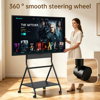 Chariot TV mobile robuste en acier noir avec roulettes Khcoohoo, capacité de 80 kg, pour téléviseurs de 32 à 85 pouces, idéal pour salon, bureau, centre commercial