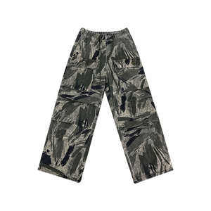 100% pamuk kamuflaj erkek kargo pantolon yüksek kalite İpli kapatma Hip Hop tarzı gevşek Fit geniş bacak hızlı kuru renkli - Product Image 5