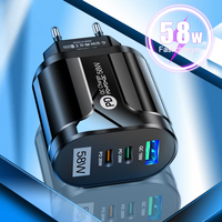 58W PD20W + QC18W chargeur rapide téléphone charge rapide QC3.0 mur USB C Type C chargeur pour iPhone 15 pro max pour tablette ordinateur portable Charge