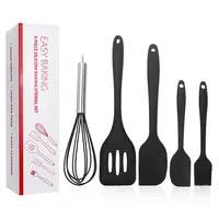 Kn608 Couleur en boîte ustensiles de cuisine De Cuisson tool set 5 pièce De cuisine En Silicone spatule Gâteau outil