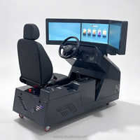 Simulateur de conduite automobile Topvoy de haute qualité avec cadre métallique, trois écrans et conduite à gauche (LHD) pour l'entraînement des écoles de conduite
