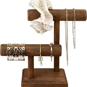 Présentoir à bijoux en bois massif, support de rangement pour bracelets, organisateur de bureau pour la maison et la vente ambulante - Product Image 1
