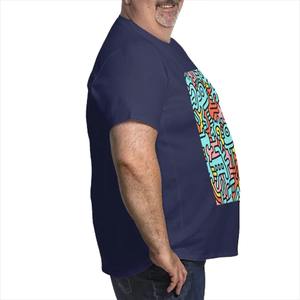 Camiseta personalizada para hombre de talla grande con imagen personalizada, ropa de calle, diseño liso de algodón 100% con técnicas de serigrafía de impresión en contraste - Product Image 1