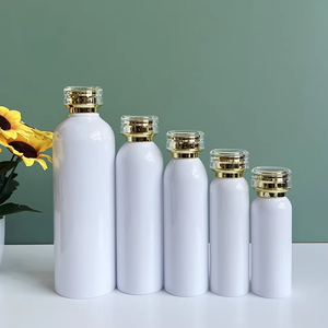 Косметическая бутылка 100 мл-500 мл белая ПЭТ прозрачная Наплечная бутылка акриловая Золотая Крышка для ухода за кожей пластиковая упаковка - Product Image 3