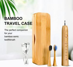Custom 5 modalità di pulizia regolabile sonic elettrico bambù morbido setole <span class=keywords><strong>spazzolino</strong></span> da denti con custodia da viaggio - Product Image 2