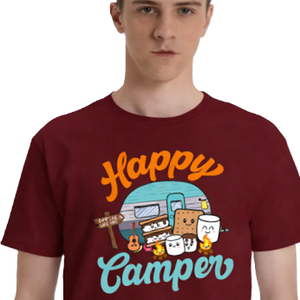 Camiseta gráfica Happy <span class=keywords><strong>Camper</strong></span> S'mores para <span class=keywords><strong>hombre</strong></span>, camiseta de manga corta para acampar al aire libre, camiseta informal artística y original para <span class=keywords><strong>verano</strong></span> - Product Image 3