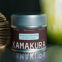 Boîte en métal ronde pour matcha, qualité alimentaire, double couvercle hermétique, conteneur de stockage de poudre de thé vert, personnalisable et exclusif, vente en gros