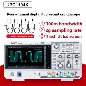 Oscilloscope numérique à phosphore 4 canaux Uni-t UPO1104X, bande passante 200 MHz, fréquence d'échantillonnage 2 G/s, résolution 100 chiffres, matériau ABS - Product Image 4