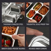Assiettes modernes en acier inoxydable réutilisables, empilables, écologiques, compatibles lave-vaisselle, de qualité alimentaire, pour la préparation de sushis, pour la rentrée scolaire, emballage inclus