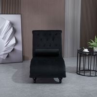 Chaise longue en velours en forme de S capitonnée avec garniture cloutée, pieds en bois, monoplace, couleur personnalisable, vente en gros