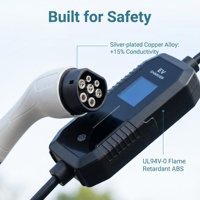 Station de recharge EV embarquée pour voiture blanche 7KW 32A Plug and Play avec écran 1.8, chargeur EV portable d'urgence