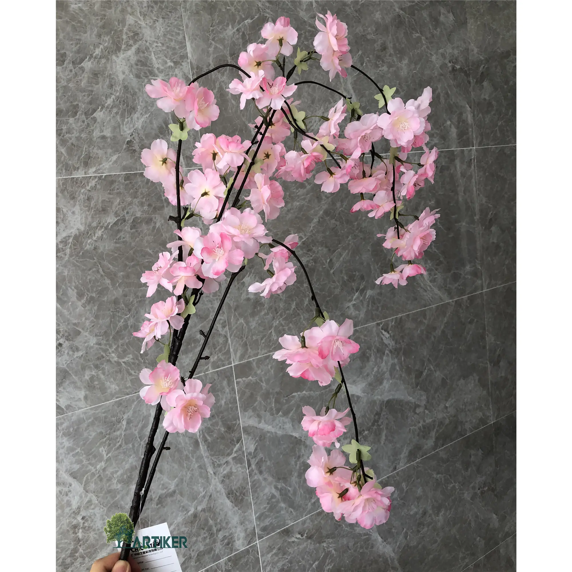 Ramos de flores artificiais para casamento, ramos de flores decorativas de sakura artificial para pendurar em atacado