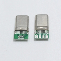 Cable de carga rápida 5A 30V, enchufe de soldadura macho, conector conectado a placa PCB, carcasas de metal, USB 3,1, tipo C, USB C, tipo C