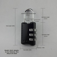Cadenas à combinaison à 3 chiffres SAMHOO, écologique, en alliage de zinc, antivol, couleur personnalisée