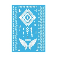 Inde Mehndi Design marron rouge marron Sexy doigt main tatouage autocollants pour femmes tatouage au henné pleine main temporaire